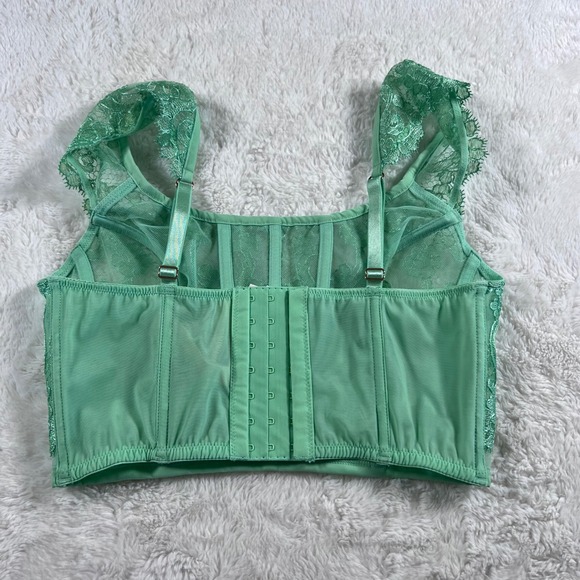 Victorias Secret Dream Angels Mint Green Lace Mesh Corset Top Size S-DD 11240102 - Picture 7 of 12